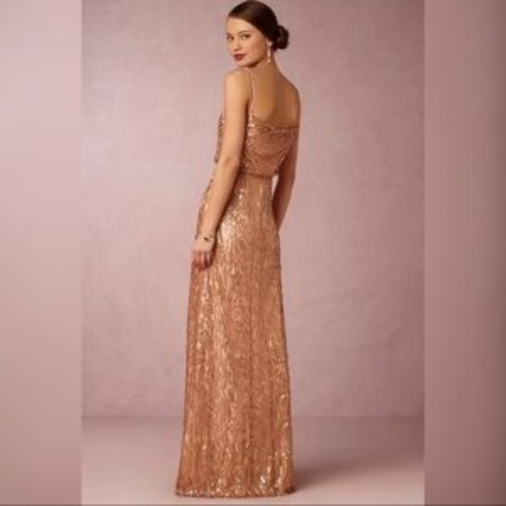 BHLDN by Donna Morgan courtney rose gold dress